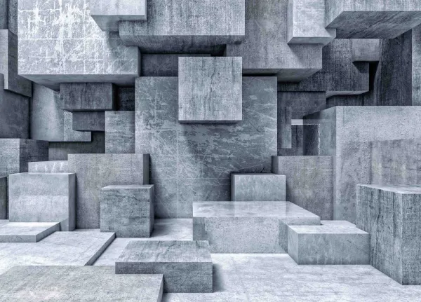 Tapeta 3D gray blocks