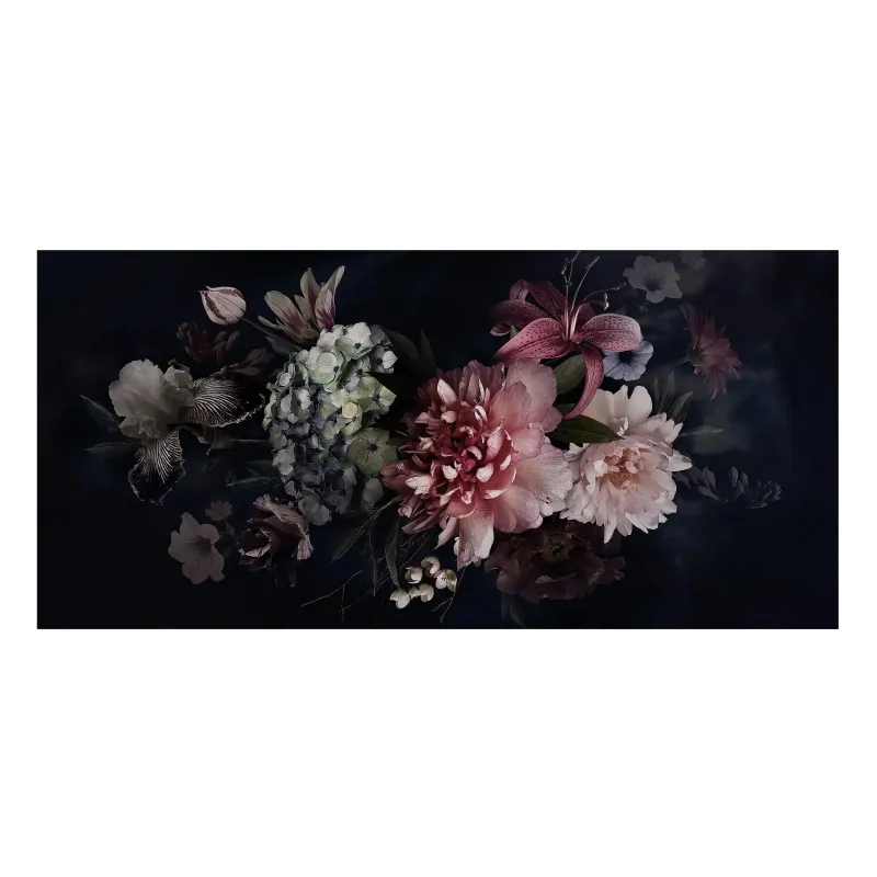 Magnetické obrazy Kvety s hmlou na čiernom