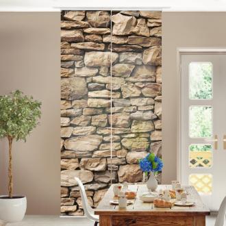 Súprava posuvnej záclony -American Stone Wall -2 panely