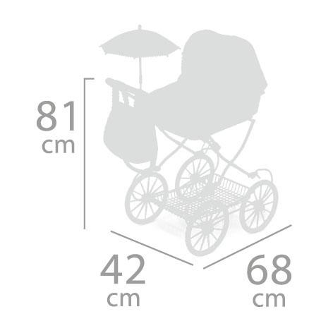 DeCuevas 81046 Skladací kočík pre bábiky s taškou a doplnkami NIZA 2022 - 81 cm