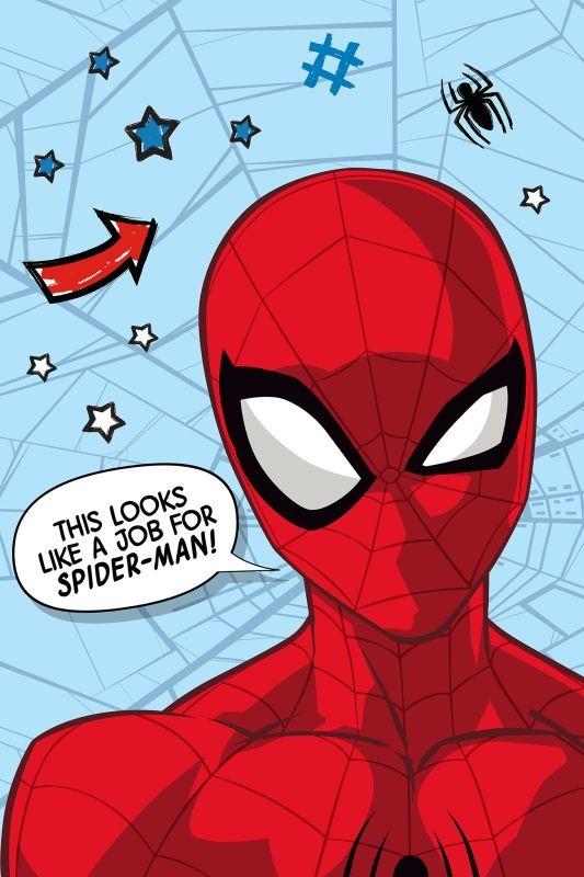 JERRY FABRICS Deka mikroflanel Spiderman  Polyester, 100/150 cm