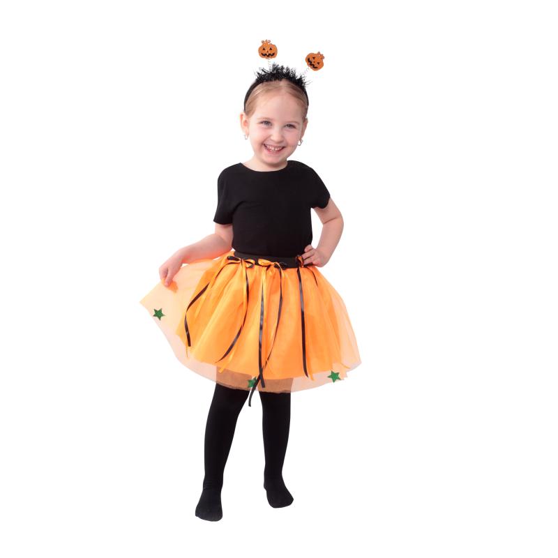 Detský kostým halloween tutu sukne s čelenkou