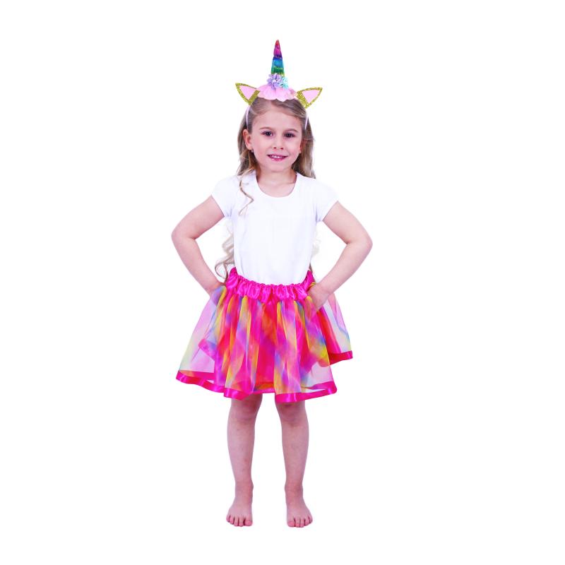 Detský kostým tutu sukne s čelenkou jednorožec