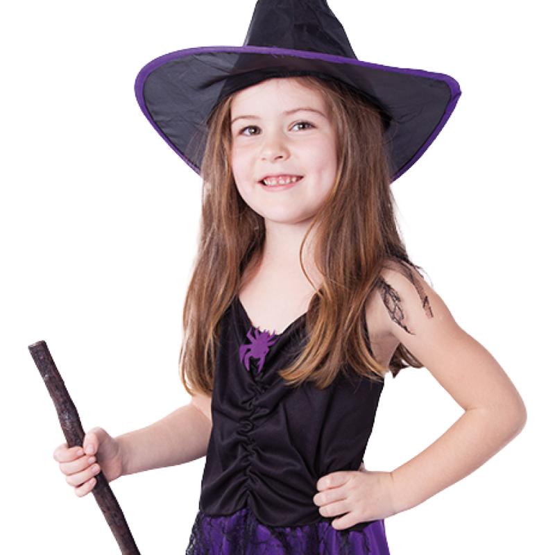 Detský kostým čarodejnice fialová s klobúkom (S) e-obal