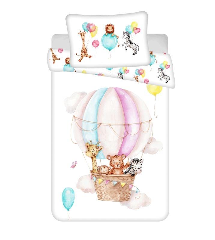 JERRY FABRICS Obliečky do postieľky Zvieratká Flying balloon babyBavlna, 100/135, 40/60 cm