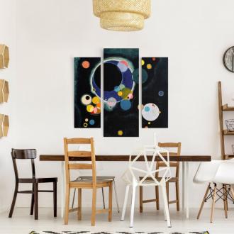 Trojdielny obraz Wassily Kandinsky - Niekoľko kruhov
