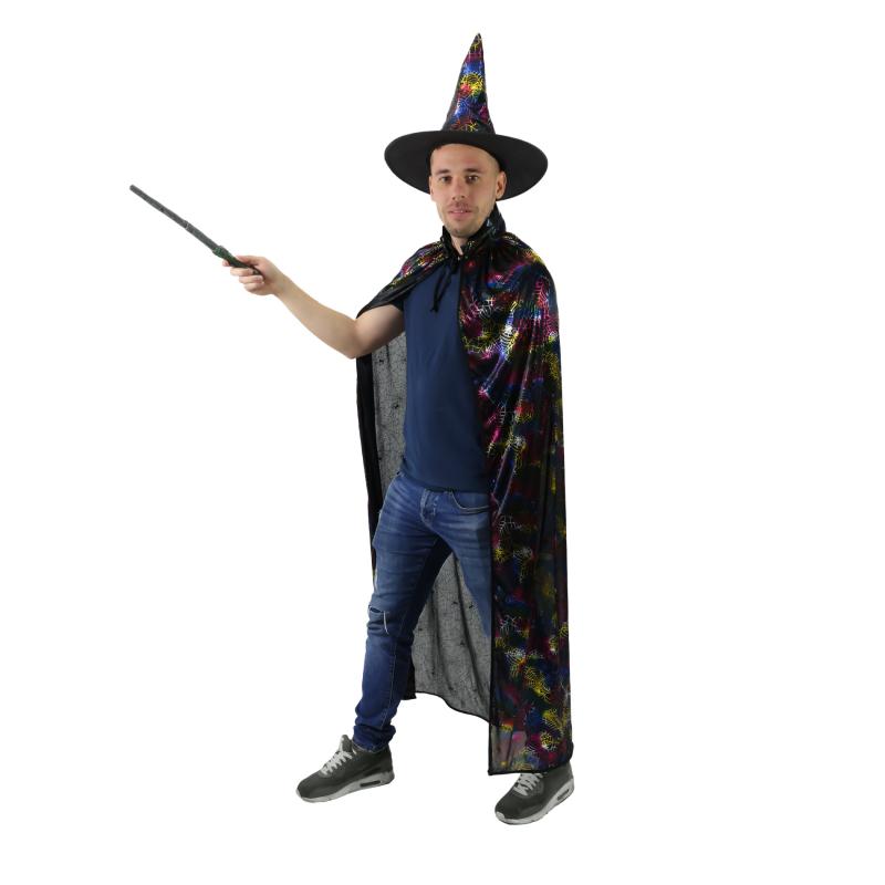 Plášť čarodejnícky pavučinka s klobúkom pre dospelých