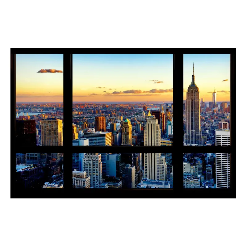 Magnetické obrazy Výhľad z okna - Východ slnka v New Yorku