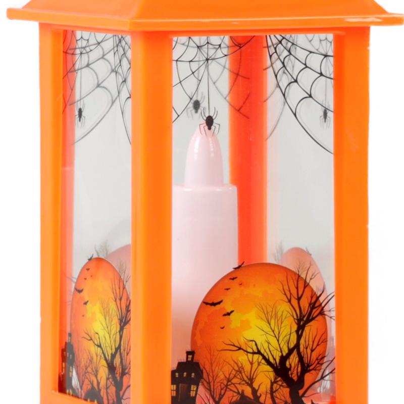 Lampa na halloween oranžová so svetlom