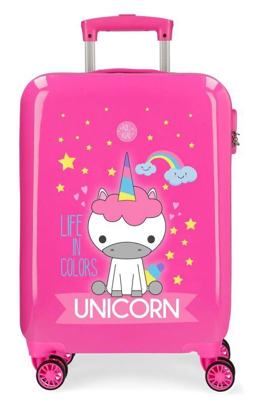 JOUMMABAGS Cestovný kufor ABS Roll Road Little Me Unicorn Pink ABS plast, 55 cm