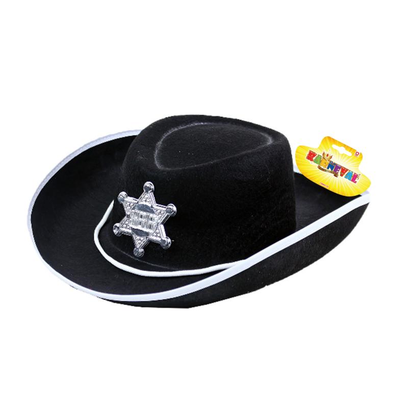 Detský klobúk čierny šerif
