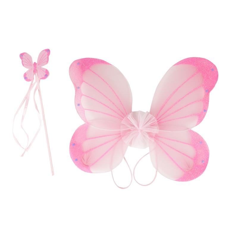 Motýlie krídla ružová s prútikom