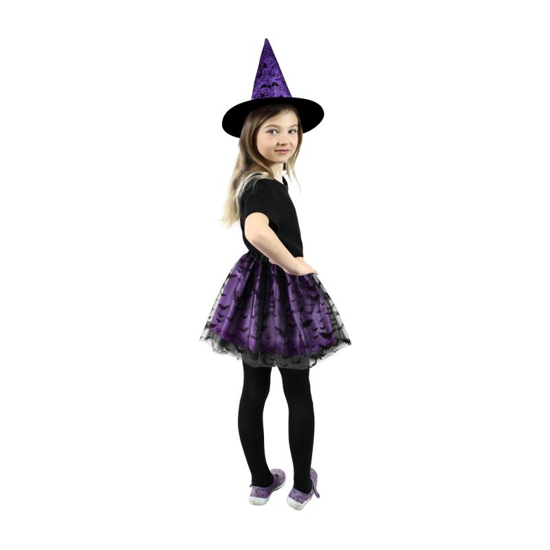 Detský kostým čarodejnice netopierka tutu sukne s klobúkom