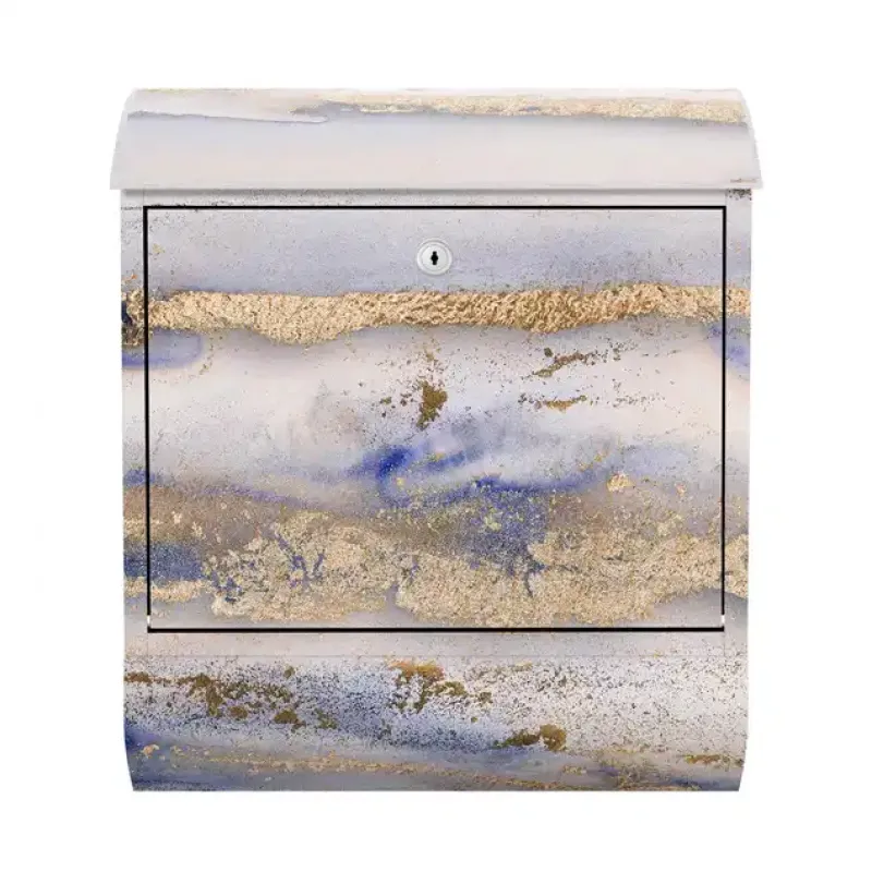 Poštová schránka Farebné experimenty mramorovo zlatá a modrá