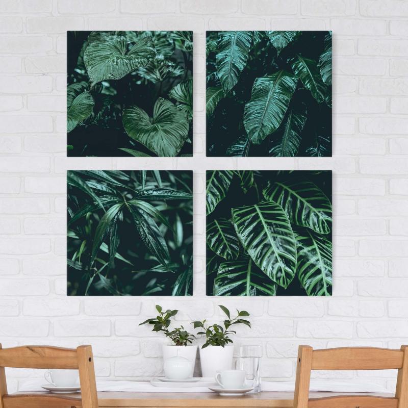 Štvordielny obraz Tropické rastliny