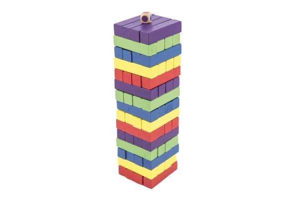 Hra veža drevená 60ks farebná