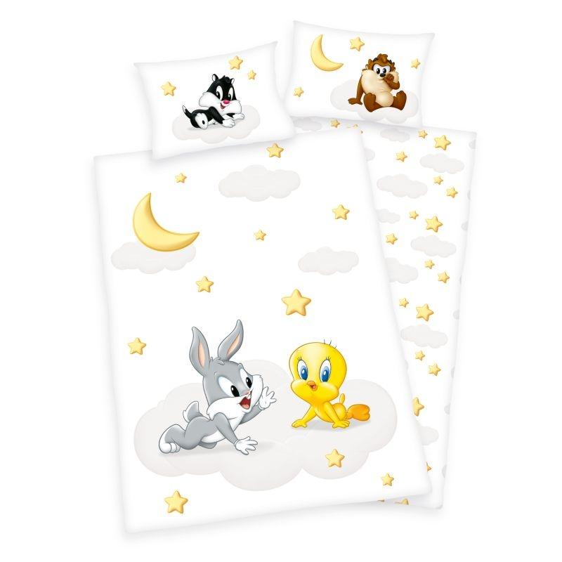 HERDING Obliečky do postieľky Looney Tunes baby Bio Bavlna Bio Bavlna, 100/135, 40/60 cm