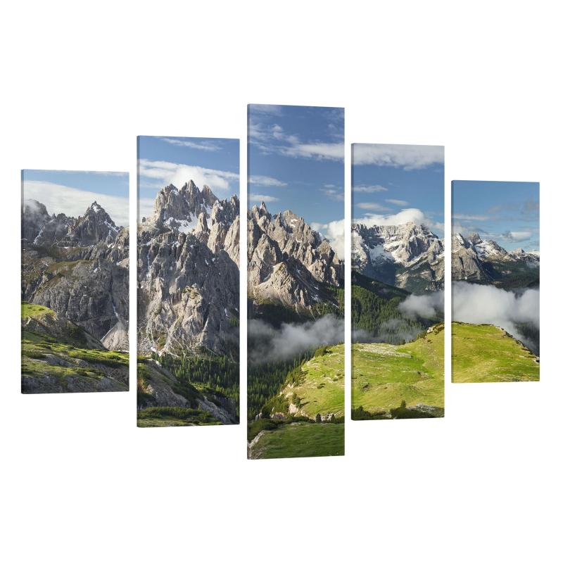 Päťdielny obraz Talianske Alpy