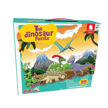 Puzzle dinosaury 208 ks, 90x64 cm