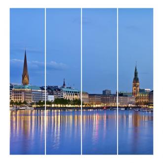 Súprava posuvnej záclony - Hamburg Skyline - 4 panely