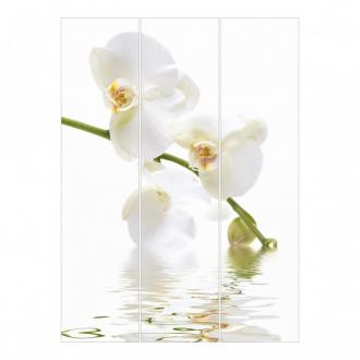Súprava posuvnej záclony -Biela orchidea Vody -3 panely