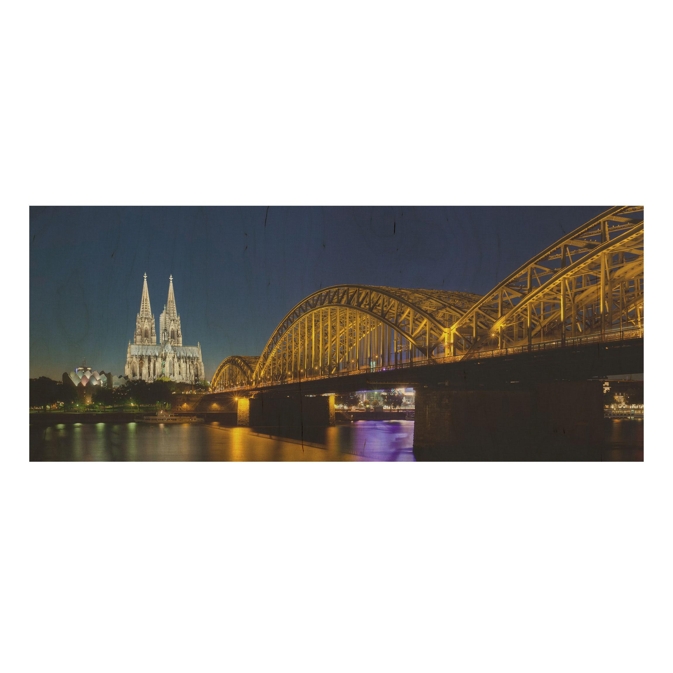 Drevenné obrazy Kolín nad Rýnom v noci