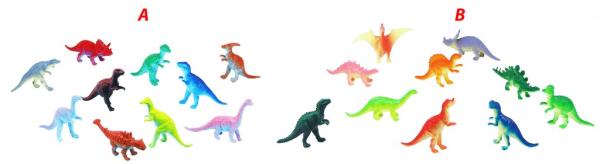 Dinosaury, 10 ks vo vrecku, 2 druhy