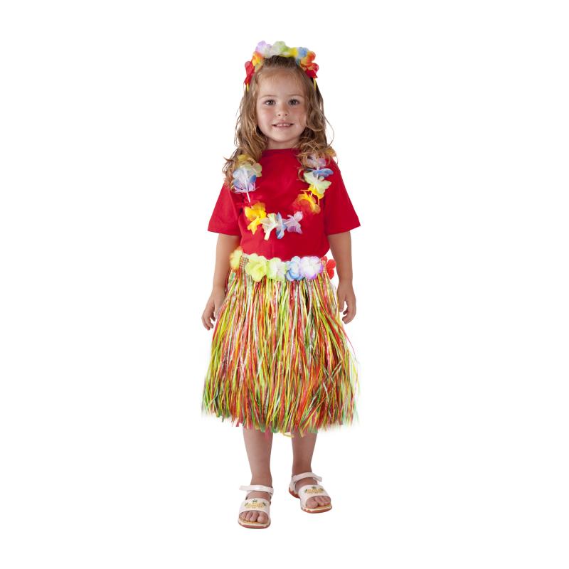 Sukne Havaj farebná 45 cm detská