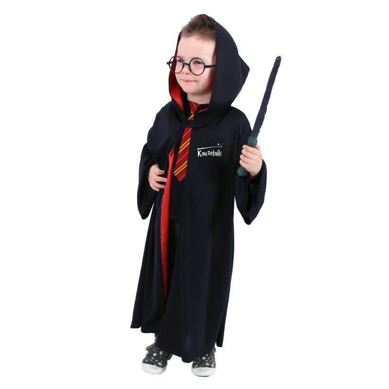 Detský kúzelnícky plášť s kapucňou a okuliarmi