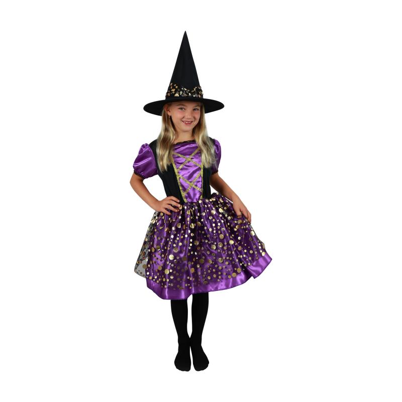 Detský kostým čarodejnice fialovo-čierna (M) e-obal