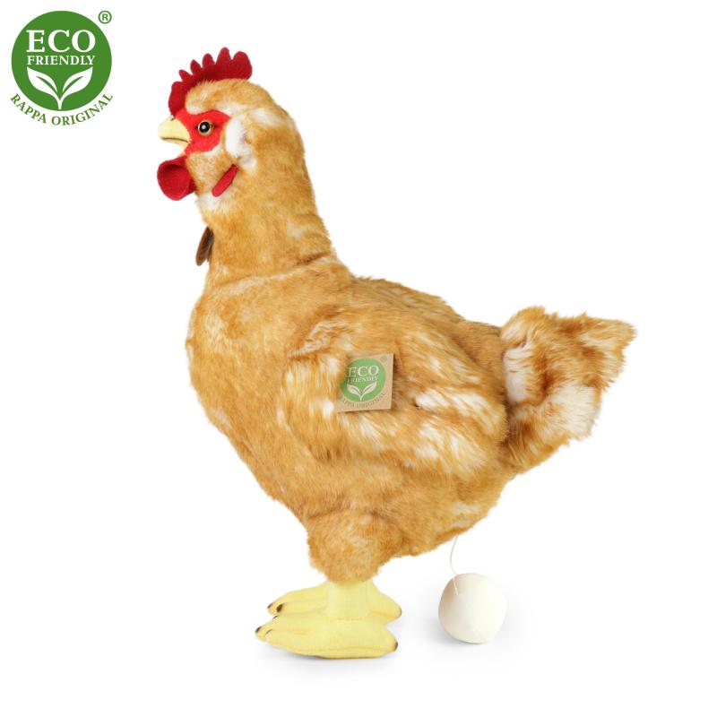 Plyšová sliepka stojaca 33 cm s vajcom ECO-FRIENDLY