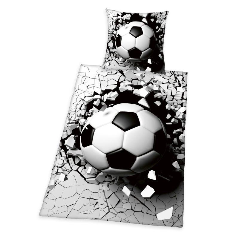HERDING Obliečky 3D Efekt Fotbalový míč Bavlna, 140/200, 70/90 cm