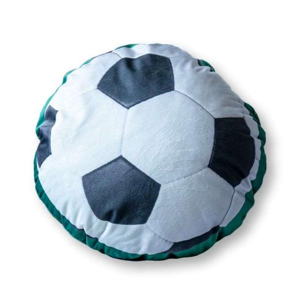 DETEXPOL Tvarovaný mikroplyšový vankúšik Futbal Polyester, průměr 33 cm