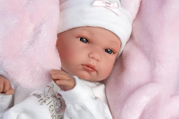 Llorens 63598 NEW BORN HOLČIČKA - realistická bábika bábätko s celovinylovým telom - 35 cm