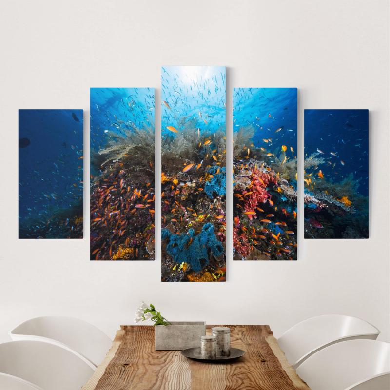 Päťdielny obraz Lagúna pod vodou