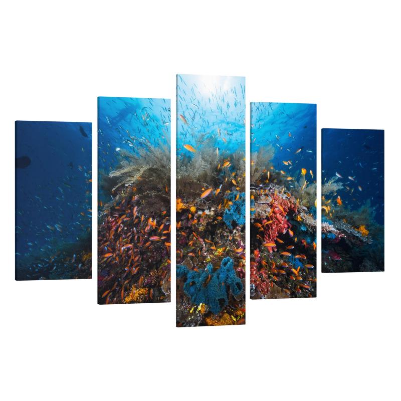 Päťdielny obraz Lagúna pod vodou