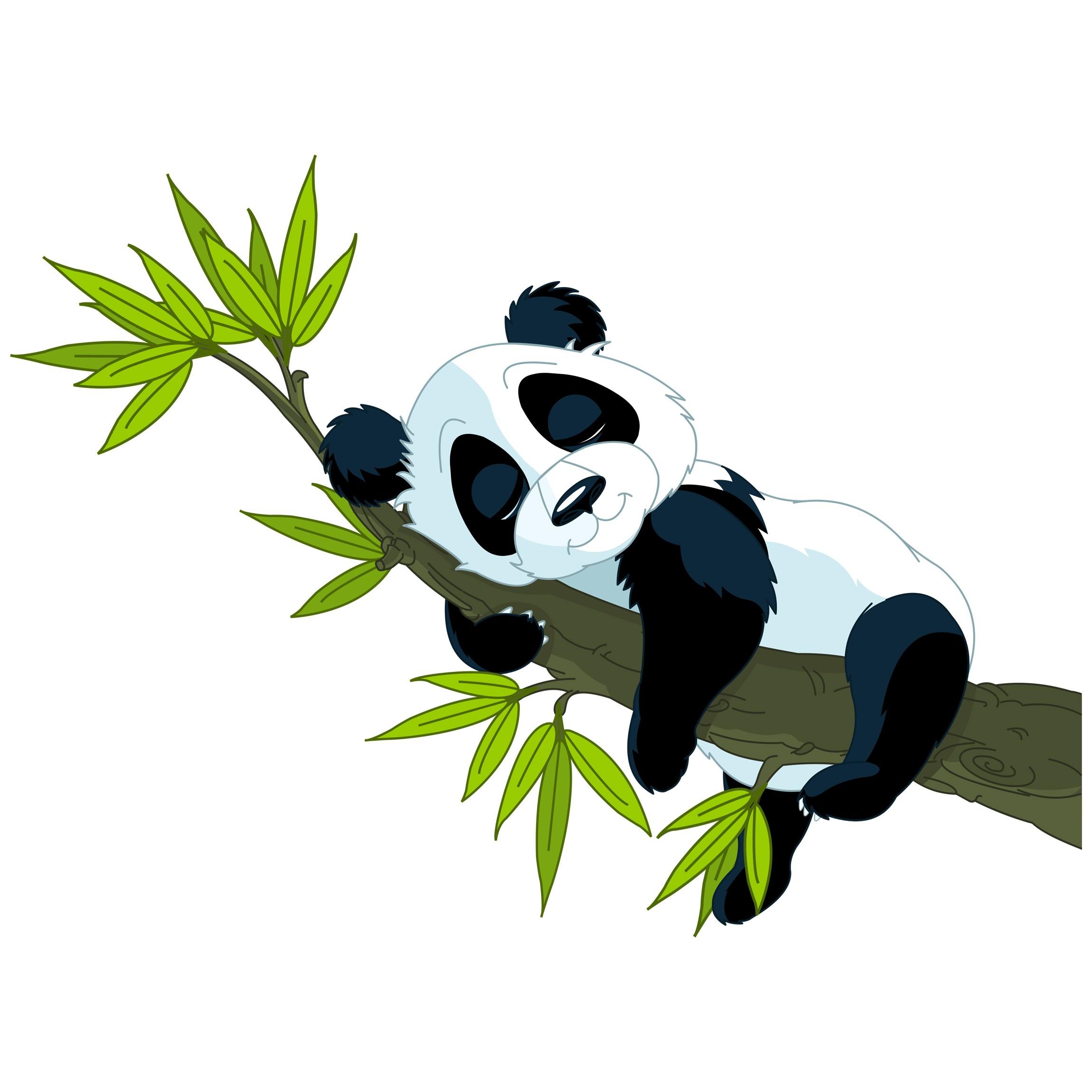 Samolepka na stenu spiaca Panda