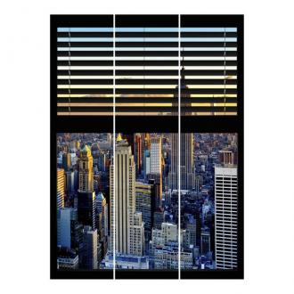 Súprava posuvnej záclony - Žalúzie s oknom - Sunrise New York -3 panely