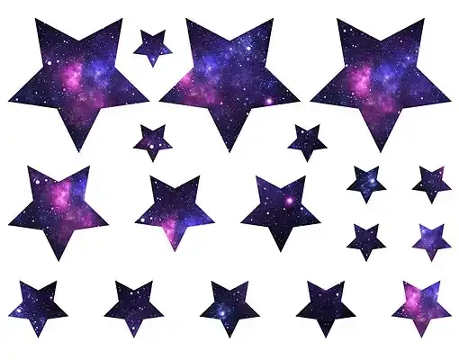 Samolepka na stenu Sada 18 hviezd v galaxii