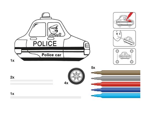 Kreatívny set - Polícia-nafukovacie auto