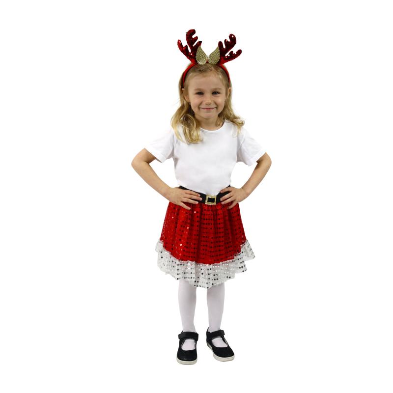 Detský kostým TUTU sukňa vianočný sob s čelenkou