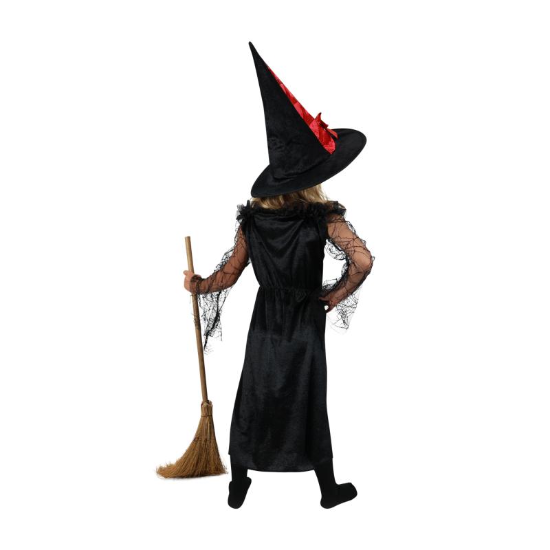 Detský kostým čarodejnica čierno-červená s klobúkom (M) e-obal