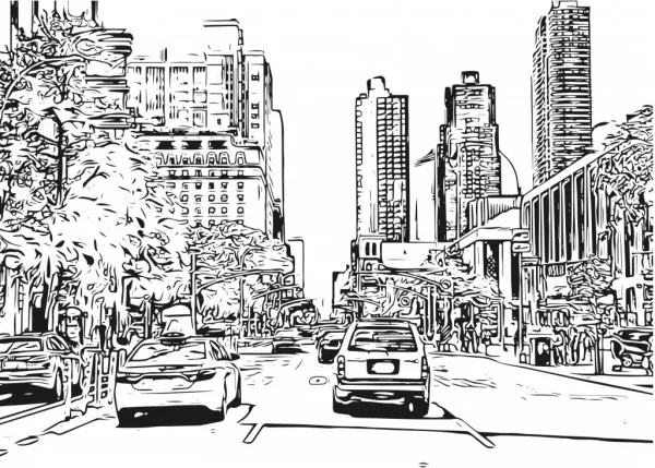 Tapeta sketch New York City
