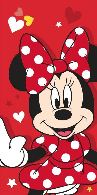 JERRY FABRICS Osuška Minnie Red Heart Bavlna - Froté, 70/140 cm