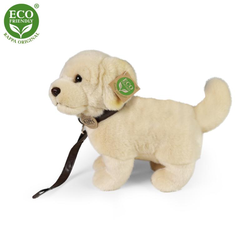 Plyšový pes zlatý retriever stojaci s vodítkom 25 cm ECO-FRIENDLY