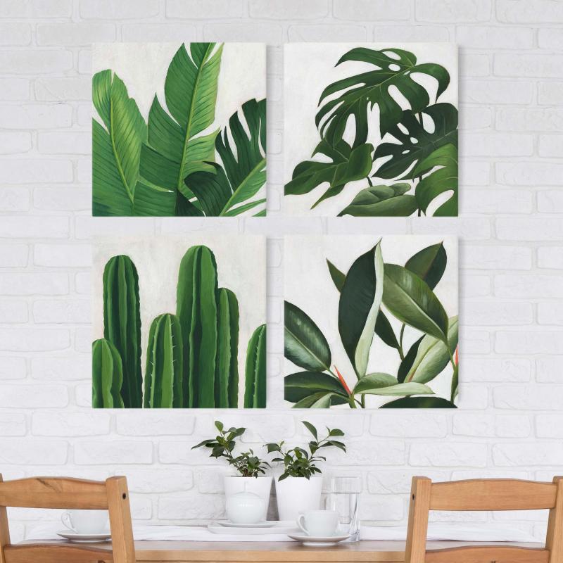 Štvordielny obraz Obľúbené rastliny Tropical Set I