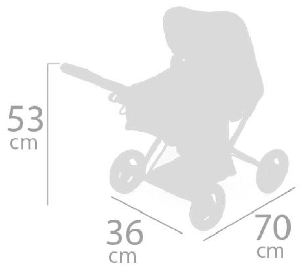 DeCuevas 85143 Skladací kočík pre bábiky 3 v 1 s prenosnou taškou DIDI 2021 - 53 cm + darček ZADARMO