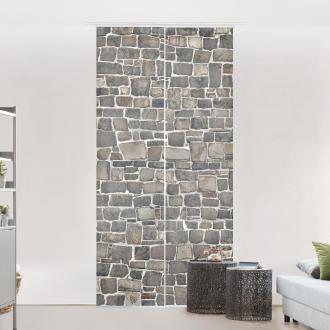 Súprava posuvnej záclony - Crushed Stone Wallpaper Stone Wall -2 panely