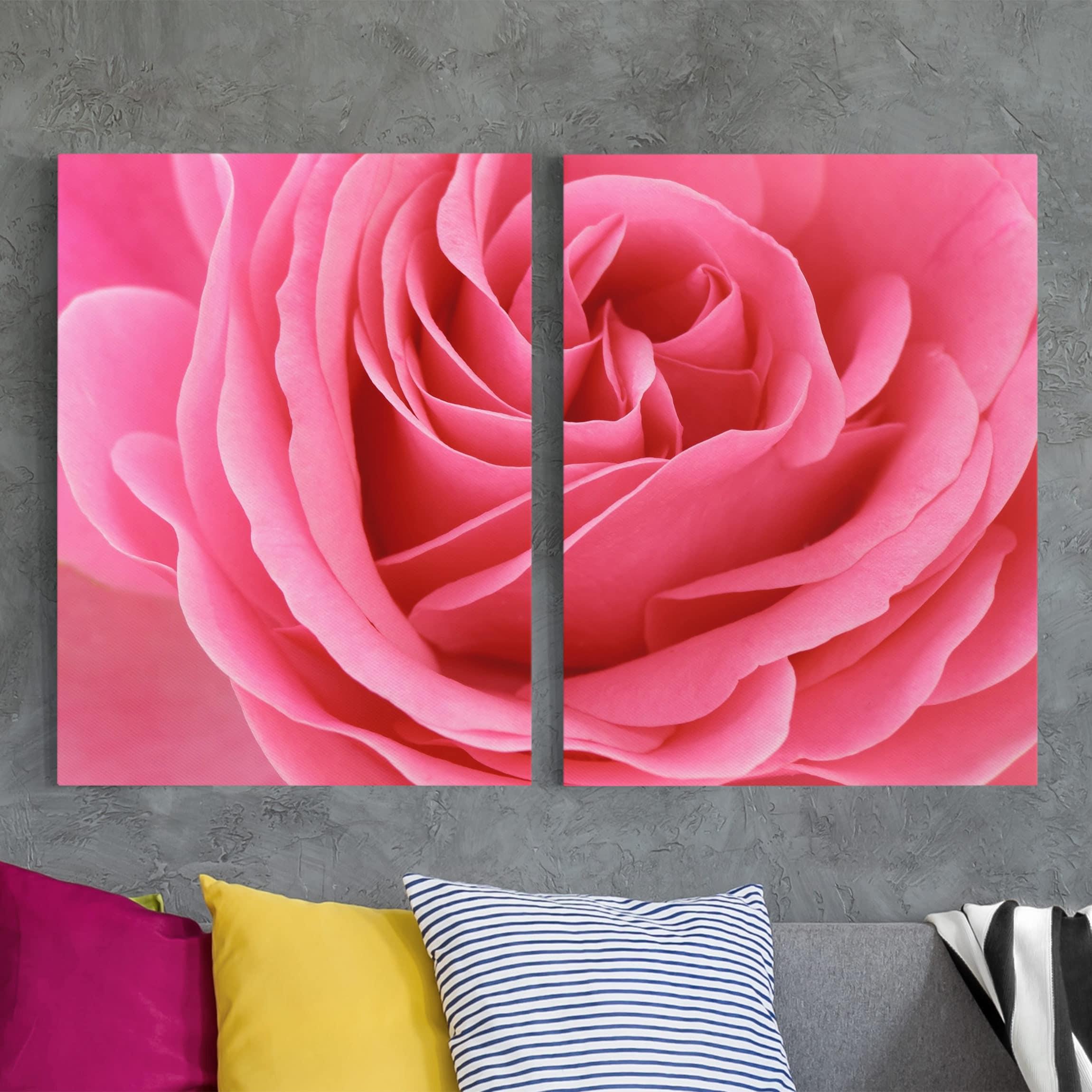 Dvojdielny obraz Pôvabná ružová ruža 4:3