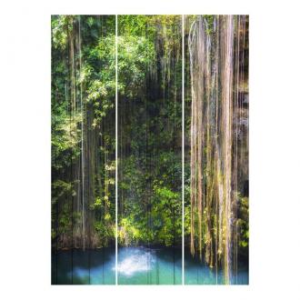 Súprava posuvnej záclony - Závesné korene Ik-Kil Cenote -3 panely